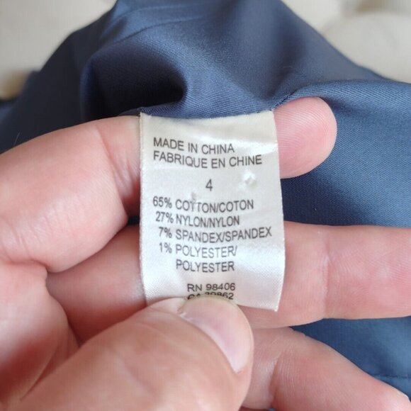 Theory Sz 4 Nettie Pinstripe Single Breasted Blazer Suite Jacket Blue Tortoise - Picture 12 of 15